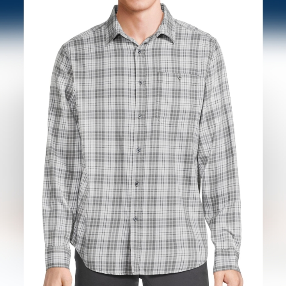 George Men's Brushed Poplin Button Up Shirt W/ Long Sleeves  Size 2XL 50-52  NWT